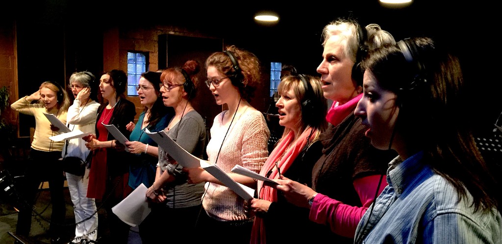 Choir recording session