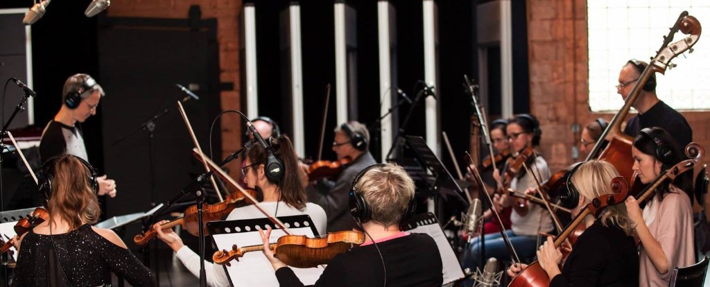 Orchestra recording session